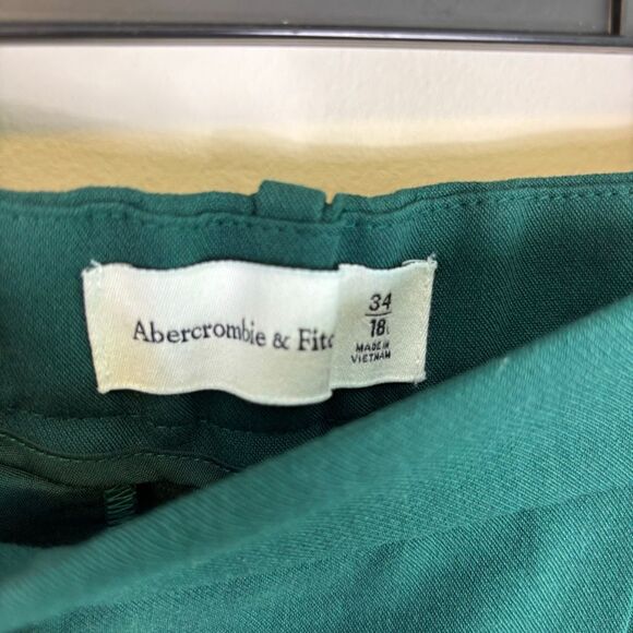 Abercrombie & Fitch Green Trouser Dress Pants Size 18 Long Inseam - Picture 6 of 7